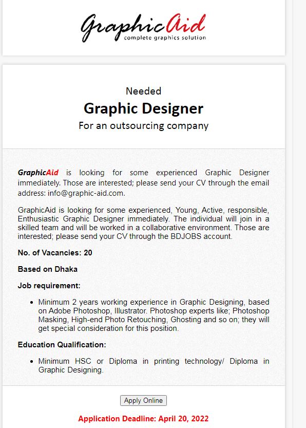 graphic designer job graphic aid