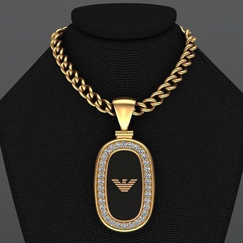 armani diamond necklace