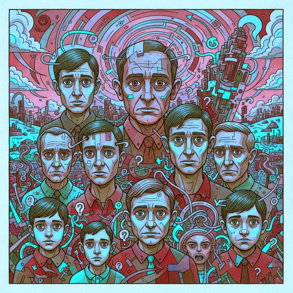 people faces frustrated and confused art illustration abstract