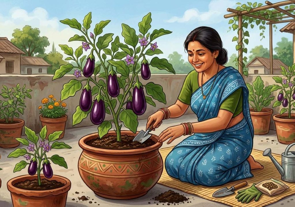 eggplant in pot farming easy