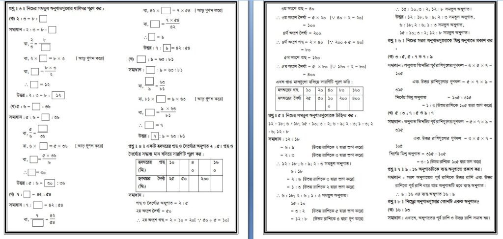 ষষ্ঠ শ্রেণি গণিত অনুশীলনী ২.১ সমাধান