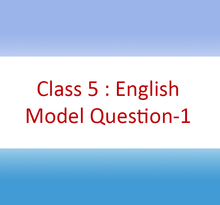 Class 5 English Model Question -01 