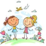 two kids friend picnic story