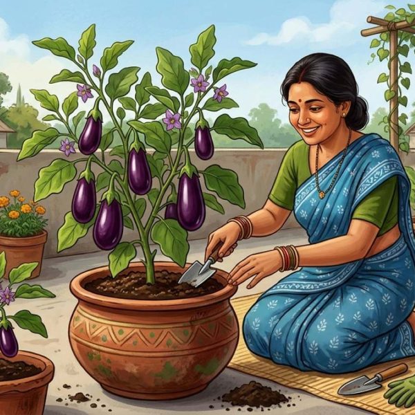 টবে সহজেই বেগুন চাষ: ঘরের ছাদেই হতে পারে ছোট সবজি বাগান