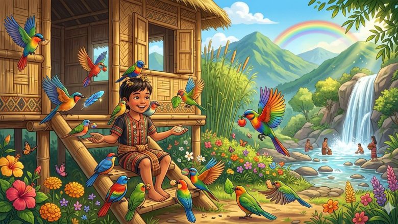 মং ও রঙিন পাখি